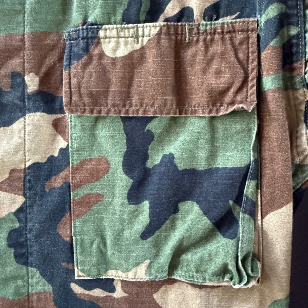 US Military Combat Coat Mens XS Short Green Woodland Camo BDU Ripstop Jacket - Picture 3 of 10